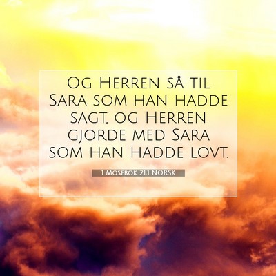 Picture 07 - 1 Mosebok 21:1 NORSK - Og Herren så til Sara som han hadde sagt, og - Bible Verse Picture