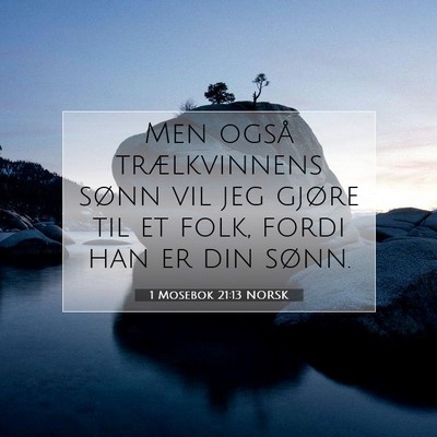 Picture 07 - 1 Mosebok 21:13 NORSK - Men også trælkvinnens sønn vil jeg gjøre til - Bible Verse Picture