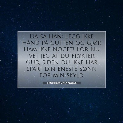 Picture 07 - 1 Mosebok 22:12 NORSK - Da sa han: Legg ikke hånd på gutten og gjør - Bible Verse Picture