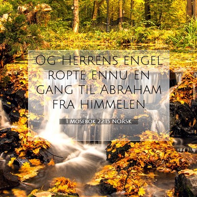 Picture 07 - 1 Mosebok 22:15 NORSK - Og Herrens engel ropte ennu en gang til Abraham - Bible Verse Picture