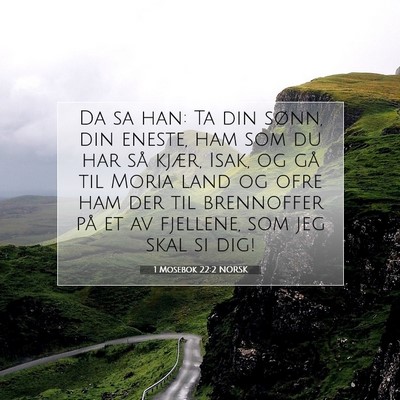 Picture 07 - 1 Mosebok 22:2 NORSK - Da sa han: Ta din sønn, din eneste, ham som du - Bible Verse Picture