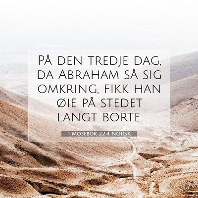 Picture 07 - 1 Mosebok 22:4 NORSK - På den tredje dag, da Abraham så sig omkring, - Bible Verse Picture