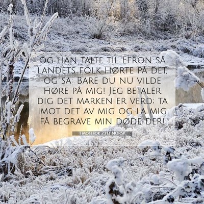 Picture 07 - 1 Mosebok 23:13 NORSK - og han talte til Efron så landets folk hørte - Bible Verse Picture