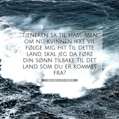 Picture 07 - 1 Mosebok 24:5 NORSK - Tjeneren sa til ham: Men om nu kvinnen ikke vil - Bible Verse Picture