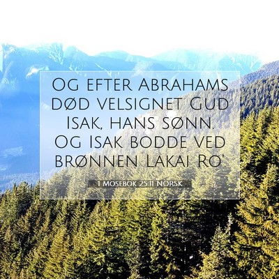 Picture 07 - 1 Mosebok 25:11 NORSK - Og efter Abrahams død velsignet Gud Isak, hans - Bible Verse Picture