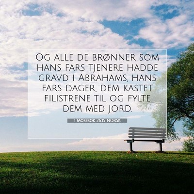 Picture 07 - 1 Mosebok 26:15 NORSK - Og alle de brønner som hans fars tjenere hadde - Bible Verse Picture