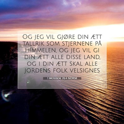 Picture 07 - 1 Mosebok 26:4 NORSK - Og jeg vil gjøre din ætt tallrik som stjernene - Bible Verse Picture
