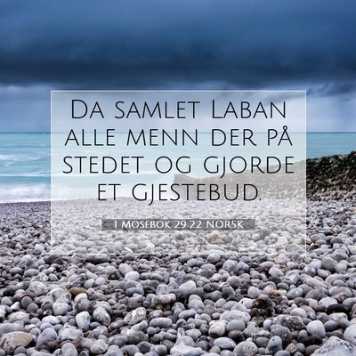 Picture 07 - 1 Mosebok 29:22 NORSK - Da samlet Laban alle menn der på stedet og - Bible Verse Picture
