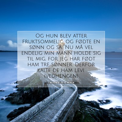 Picture 07 - 1 Mosebok 29:34 NORSK - Og hun blev atter fruktsommelig og fødte en - Bible Verse Picture