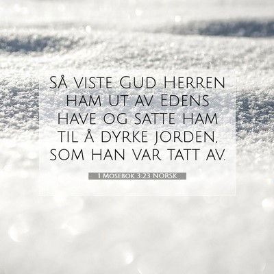 Picture 07 - 1 Mosebok 3:23 NORSK - Så viste Gud Herren ham ut av Edens have og - Bible Verse Picture