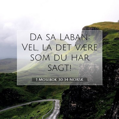 Picture 07 - 1 Mosebok 30:34 NORSK - Da sa Laban: Vel, la det være som du har - Bible Verse Picture