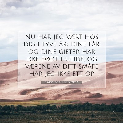 Picture 07 - 1 Mosebok 31:38 NORSK - Nu har jeg vært hos dig i tyve år; dine får og - Bible Verse Picture