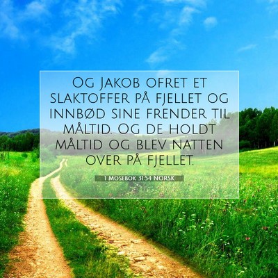 Picture 07 - 1 Mosebok 31:54 NORSK - Og Jakob ofret et slaktoffer på fjellet og - Bible Verse Picture