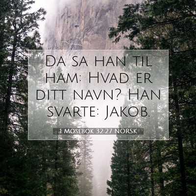 Picture 07 - 1 Mosebok 32:27 NORSK - Da sa han til ham: Hvad er ditt navn? Han svarte: - Bible Verse Picture