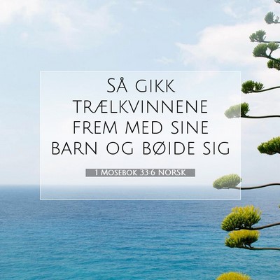 Picture 07 - 1 Mosebok 33:6 NORSK - Så gikk trælkvinnene frem med sine barn og - Bible Verse Picture