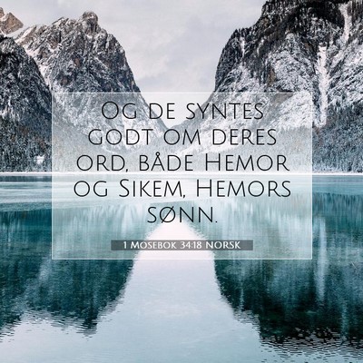 Picture 07 - 1 Mosebok 34:18 NORSK - Og de syntes godt om deres ord, både Hemor og - Bible Verse Picture