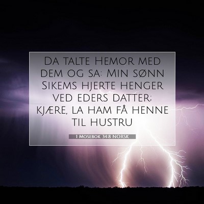 Picture 07 - 1 Mosebok 34:8 NORSK - Da talte Hemor med dem og sa: Min sønn Sikems - Bible Verse Picture