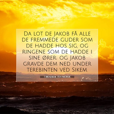 Picture 07 - 1 Mosebok 35:4 NORSK - Da lot de Jakob få alle de fremmede guder som de - Bible Verse Picture