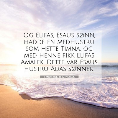 Picture 07 - 1 Mosebok 36:12 NORSK - Og Elifas, Esaus sønn, hadde en medhustru som - Bible Verse Picture