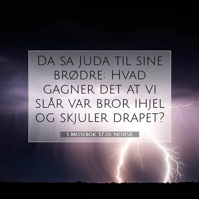 Picture 07 - 1 Mosebok 37:26 NORSK - Da sa Juda til sine brødre: Hvad gagner det at - Bible Verse Picture