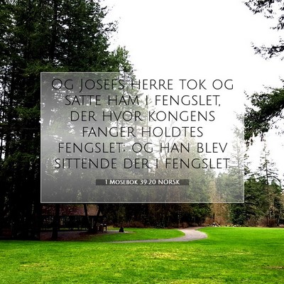Picture 07 - 1 Mosebok 39:20 NORSK - Og Josefs herre tok og satte ham i fengslet, der - Bible Verse Picture