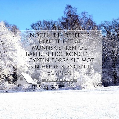 Picture 07 - 1 Mosebok 40:1 NORSK - Nogen tid derefter hendte det at munnskjenken og - Bible Verse Picture
