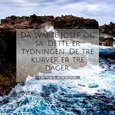 Picture 07 - 1 Mosebok 40:18 NORSK - Da svarte Josef og sa: Dette er tydningen: De tre - Bible Verse Picture