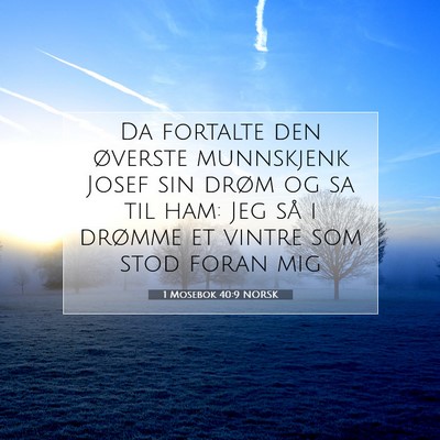 Picture 07 - 1 Mosebok 40:9 NORSK - Da fortalte den øverste munnskjenk Josef sin - Bible Verse Picture