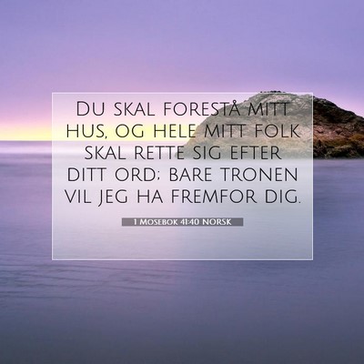 Picture 07 - 1 Mosebok 41:40 NORSK - Du skal forestå mitt hus, og hele mitt folk skal - Bible Verse Picture