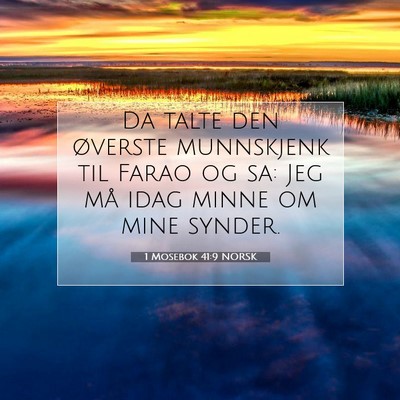 Picture 07 - 1 Mosebok 41:9 NORSK - Da talte den øverste munnskjenk til Farao og sa: - Bible Verse Picture