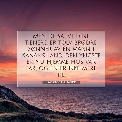 Picture 07 - 1 Mosebok 42:13 NORSK - Men de sa: Vi, dine tjenere, er tolv brødre, - Bible Verse Picture