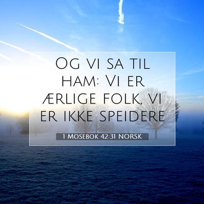 Picture 07 - 1 Mosebok 42:31 NORSK - Og vi sa til ham: Vi er ærlige folk, vi er ikke - Bible Verse Picture