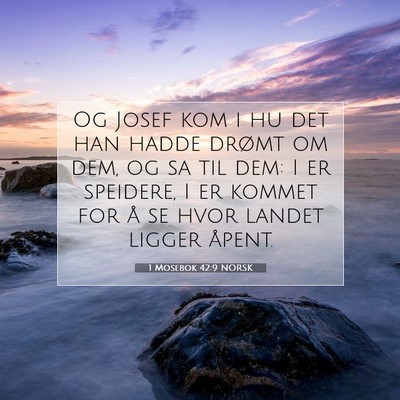 Picture 07 - 1 Mosebok 42:9 NORSK - Og Josef kom i hu det han hadde drømt om dem, og - Bible Verse Picture
