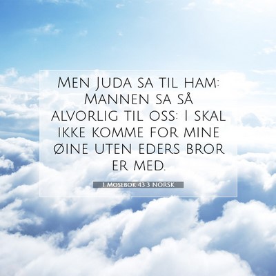 Picture 07 - 1 Mosebok 43:3 NORSK - Men Juda sa til ham: Mannen sa så alvorlig til - Bible Verse Picture