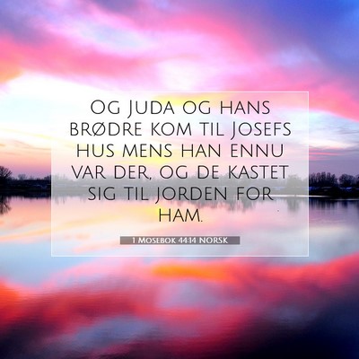 Picture 07 - 1 Mosebok 44:14 NORSK - Og Juda og hans brødre kom til Josefs hus mens - Bible Verse Picture
