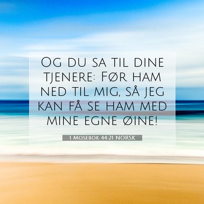 Picture 07 - 1 Mosebok 44:21 NORSK - Og du sa til dine tjenere: Før ham ned til mig, - Bible Verse Picture