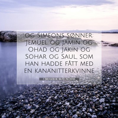 Picture 07 - 1 Mosebok 46:10 NORSK - og Simeons sønner: Jemuel og Jamin og Ohad og - Bible Verse Picture