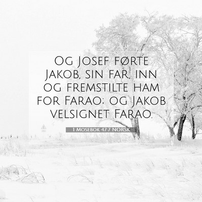 Picture 07 - 1 Mosebok 47:7 NORSK - Og Josef førte Jakob, sin far, inn og fremstilte - Bible Verse Picture