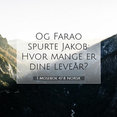 Picture 07 - 1 Mosebok 47:8 NORSK - Og Farao spurte Jakob: Hvor mange er dine - Bible Verse Picture