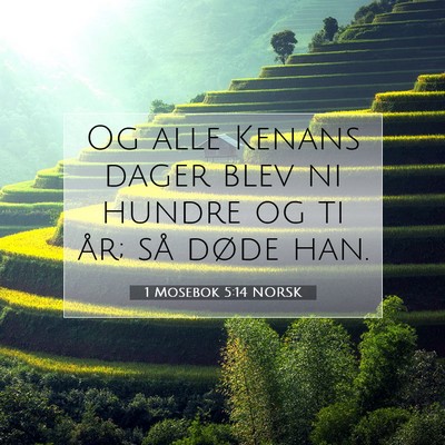 Picture 07 - 1 Mosebok 5:14 NORSK - Og alle Kenans dager blev ni hundre og ti år; - Bible Verse Picture