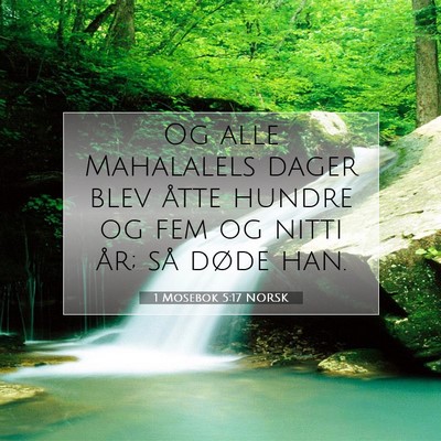 Picture 07 - 1 Mosebok 5:17 NORSK - Og alle Mahalalels dager blev åtte hundre og fem - Bible Verse Picture