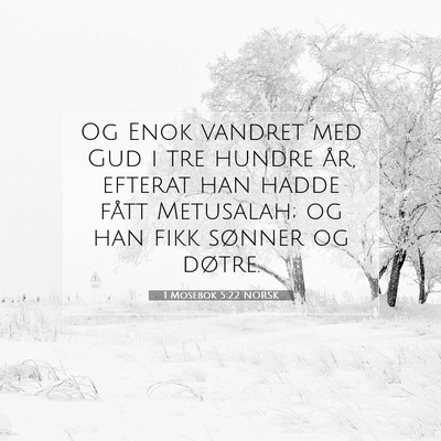 Picture 07 - 1 Mosebok 5:22 NORSK - Og Enok vandret med Gud i tre hundre år, efterat - Bible Verse Picture