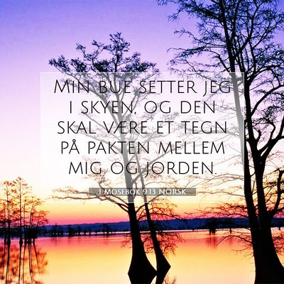 Picture 07 - 1 Mosebok 9:13 NORSK - Min bue setter jeg i skyen, og den skal være et - Bible Verse Picture