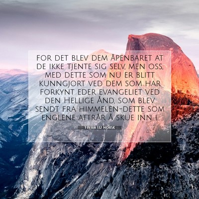 Picture 07 - 1 Peter 1:12 NORSK - for det blev dem åpenbaret at de ikke tjente sig - Bible Verse Picture