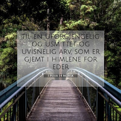 Picture 07 - 1 Peter 1:4 NORSK - til en uforgjengelig og usmittet og uvisnelig - Bible Verse Picture
