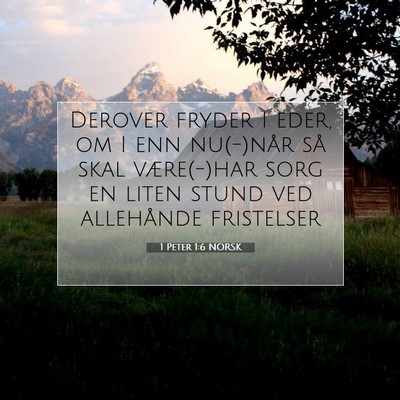 Picture 07 - 1 Peter 1:6 NORSK - Derover fryder I eder, om I enn nu(-)når så - Bible Verse Picture