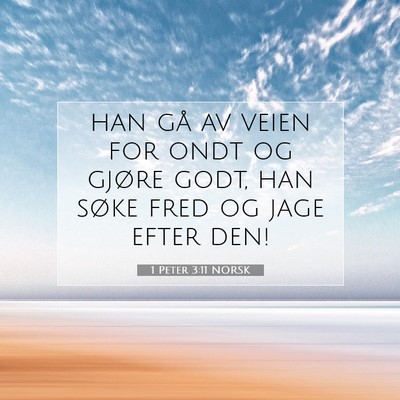 Picture 07 - 1 Peter 3:11 NORSK - han gå av veien for ondt og gjøre godt, han - Bible Verse Picture