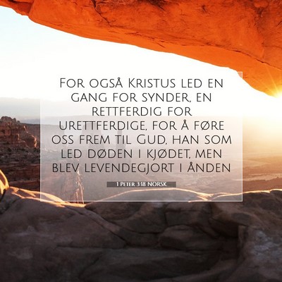 Picture 07 - 1 Peter 3:18 NORSK - For også Kristus led en gang for synder, en - Bible Verse Picture