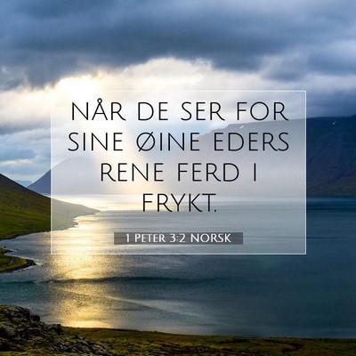 Picture 07 - 1 Peter 3:2 NORSK - når de ser for sine øine eders rene ferd i - Bible Verse Picture
