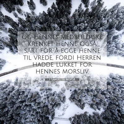 Picture 07 - 1 Samuel 1:6 NORSK - og hennes medbeilerske krenket henne også sårt - Bible Verse Picture
